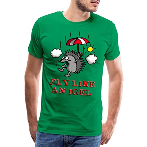 Spreadshirt Fly Like An Igel Männer Premium T-Shirt, L, Kelly Green von Spreadshirt