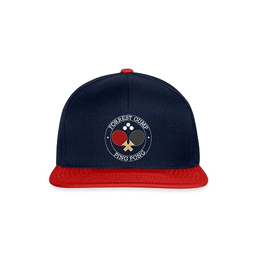 Spreadshirt Forrest Gump Ping Pong God Weiß Snapback Cap, One Size, Navy/Rot von Spreadshirt