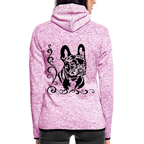 Spreadshirt Französische Bulldogge Hundemama Frauen Kapuzen-Fleecejacke, M, Lila meliert von Spreadshirt