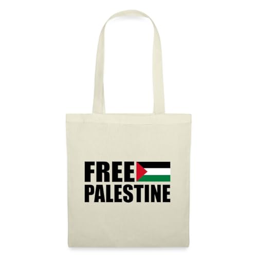 Spreadshirt Free Palestine Flagge Palästina Schwarz Stoffbeutel, One size, Natur von Spreadshirt