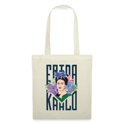 Spreadshirt Frida Kahlo Mit Blumenkranz Portrait Stoffbeutel, One size, Natur von Spreadshirt