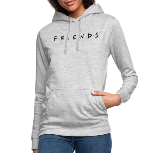 Spreadshirt Friends Logo Schwarz Frauen Hoodie, S, Hellgrau meliert von Spreadshirt