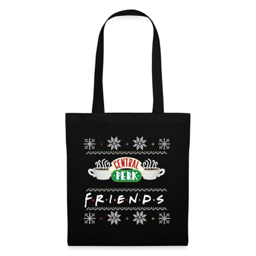 Spreadshirt Friends X-Mas Central Perk Einkaufstasche, One size, Schwarz von Spreadshirt