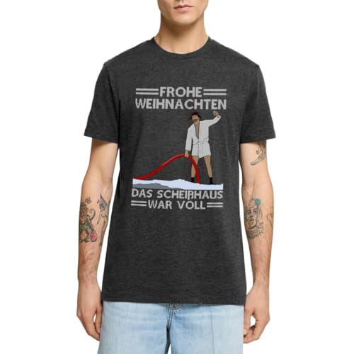 Spreadshirt Frohe Weihnachten Scheißhaus War Voll Ugly Christmas Männer Premium T-Shirt, XL, Anthrazit meliert von Spreadshirt