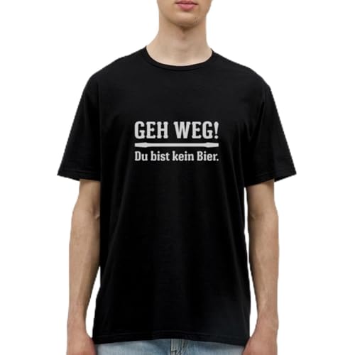 Spreadshirt GEH Weg Du Bist Kein Bier Spruch Männer T-Shirt, XL, Schwarz von Spreadshirt