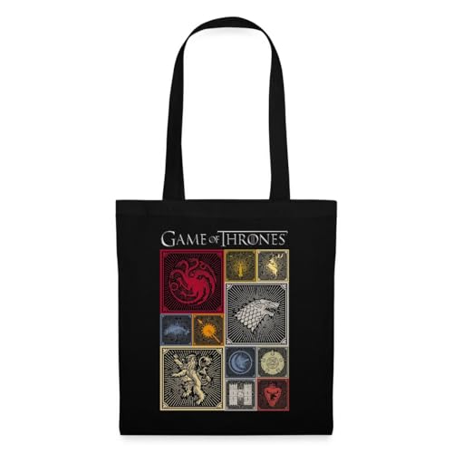 Spreadshirt Game Of Thrones Königshäuser Kacheln Einkaufstasche, One size, Schwarz von Spreadshirt