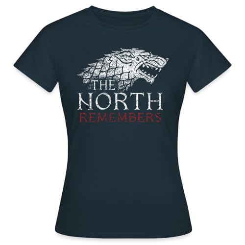 Spreadshirt Game of Thrones The North Remembers Frauen T-Shirt, S, Navy von Spreadshirt
