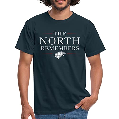 Spreadshirt Game of Thrones The North Remembers Schattenwolf Männer T-Shirt, 3XL, Navy von Spreadshirt