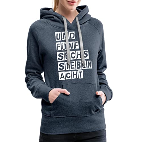 Spreadshirt Und Fünf Sechs Sieben Acht Tanzmariechen Frauen Premium Hoodie, L, Jeansblau von Spreadshirt