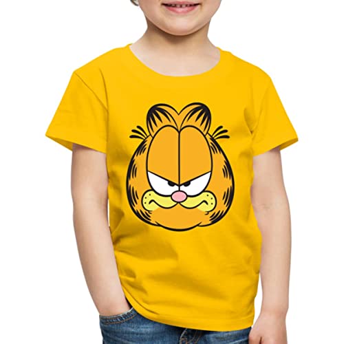 Spreadshirt Garfield Gesicht Kostüm Kinder Premium T-Shirt, 134/140 (8 Jahre), Sonnengelb von Spreadshirt