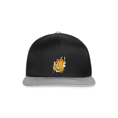 Spreadshirt Garfield Hier Ist Garfield Snapback Cap, One Size, Schwarz/Grau von Spreadshirt