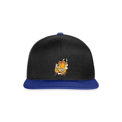 Spreadshirt Garfield Hier Ist Garfield Snapback Cap, One Size, Schwarz/Königsblau von Spreadshirt