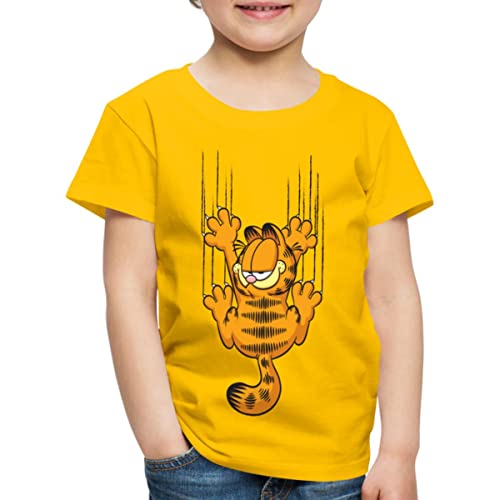 Spreadshirt Garfield Kratzer Kinder Premium T-Shirt, 122/128 (6 Jahre), Sonnengelb von Spreadshirt
