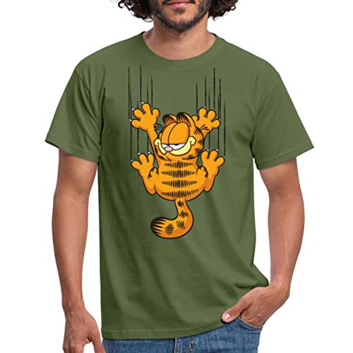 Spreadshirt Garfield Kratzer Männer T-Shirt, 4XL, Militärgrün von Spreadshirt