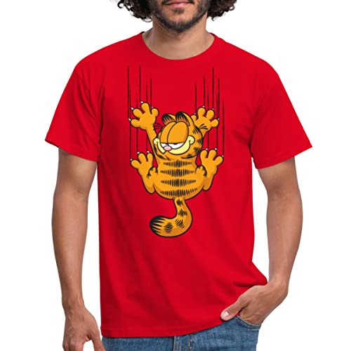 Spreadshirt Garfield Kratzer Männer T-Shirt, 4XL, Rot von Spreadshirt