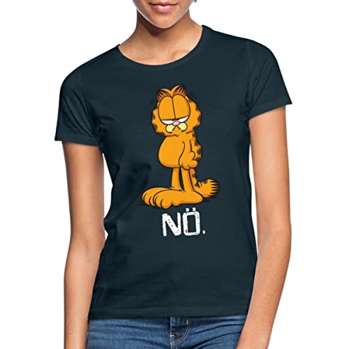 Spreadshirt Garfield Nö Nein Kein Bock Lustig Frauen T-Shirt, M, Navy von Spreadshirt