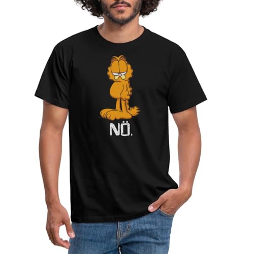 Spreadshirt Garfield Nö Nein Kein Bock Lustig Männer T-Shirt, L, Schwarz von Spreadshirt