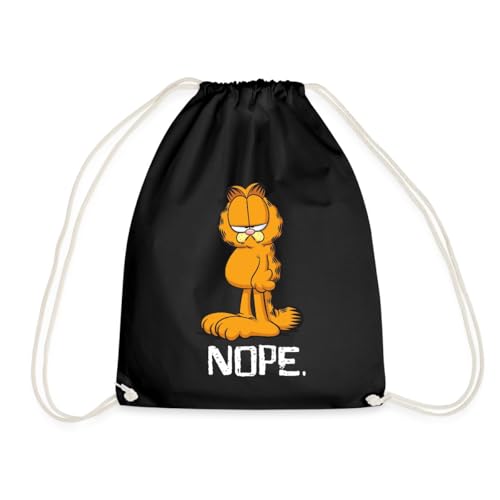 Spreadshirt Garfield Nope Nein Nö Kein Bock Lustig Turnbeutel, One size, Schwarz von Spreadshirt