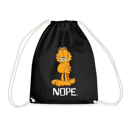 Spreadshirt Garfield Nope Nein Nö Kein Bock Lustig Turnbeutel, One size, Schwarz von Spreadshirt