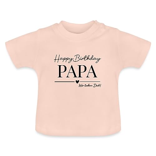 Spreadshirt Geburtstag Papa Happy Birthday Vater Geschenke Baby Bio-T-Shirt mit Rundhals, 12-18 Monate, Kristallrosa von Spreadshirt