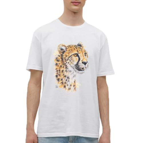 Spreadshirt Gepard Männer T-Shirt, S, weiß von Spreadshirt