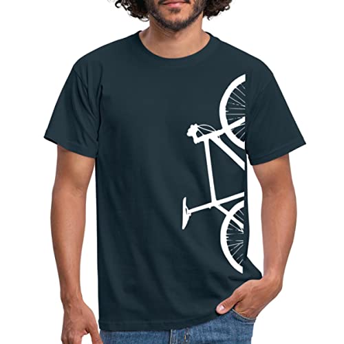 Spreadshirt Halbes Fahrrad Geschenk für Fahrradfahrer Männer T-Shirt, M, Navy von Spreadshirt