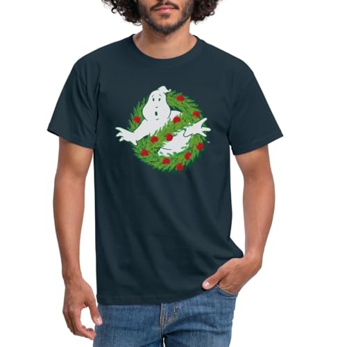 Spreadshirt Ghostbusters Frohe Weihnachten Männer T-Shirt, XXL, Navy von Spreadshirt