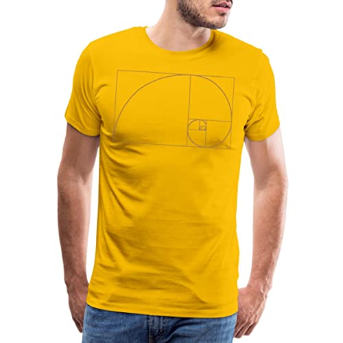 Spreadshirt Goldener Schnitt - Fibonacci Spirale - Phi Männer Premium T-Shirt, XL, Sonnengelb von Spreadshirt