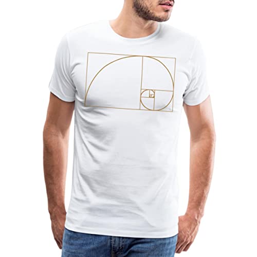 Spreadshirt Goldener Schnitt - Fibonacci Spirale - Phi Männer Premium T-Shirt, XL, weiß von Spreadshirt