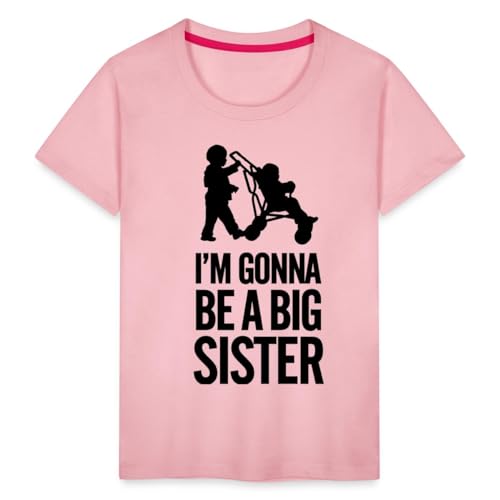 Spreadshirt Gonna Be A Big Sister Werde Große Schwester Kinder Premium T-Shirt, 98/104 (2 Jahre), Hellrosa von Spreadshirt