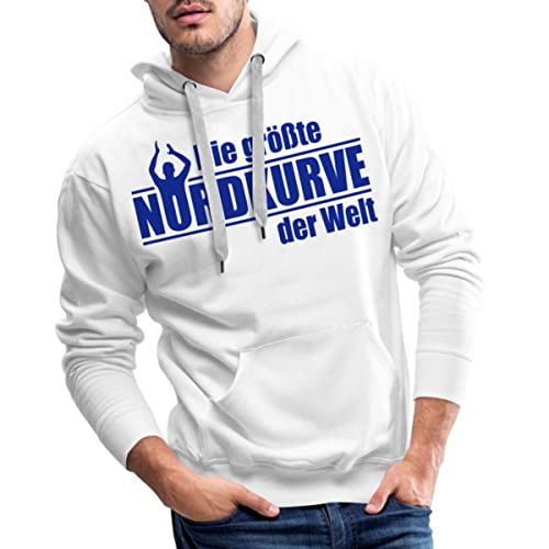 Spreadshirt Größte Nordkurve der Welt Männer Premium Hoodie, 4XL, weiß von Spreadshirt