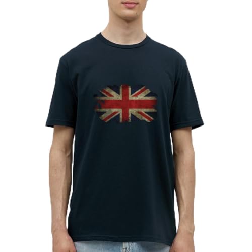 Spreadshirt Großbritannien Union Jack Flagge Männer T-Shirt, XXL, Navy von Spreadshirt