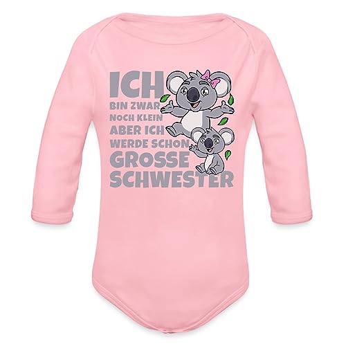 Spreadshirt Große Schwester Koala Baby Bio-Langarm-Body, 68 (3-6 M.), Hellrosa von Spreadshirt