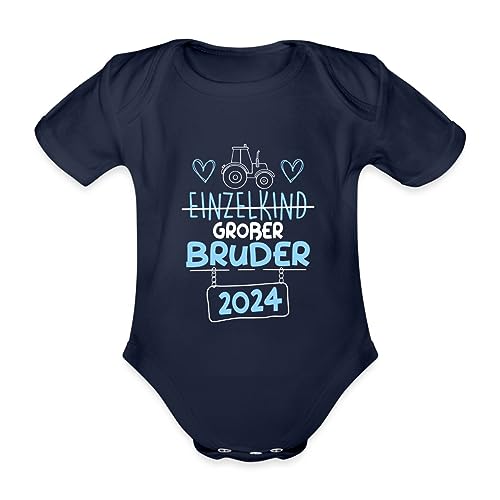 Spreadshirt Großer Bruder 2024 Baby Bio-Kurzarm-Body, 74 (6-9 M.), Dunkelnavy von Spreadshirt