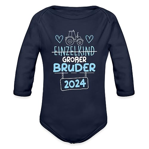 Spreadshirt Großer Bruder 2024 Baby Bio-Langarm-Body, 80 (9-12 M.), Dunkelnavy von Spreadshirt