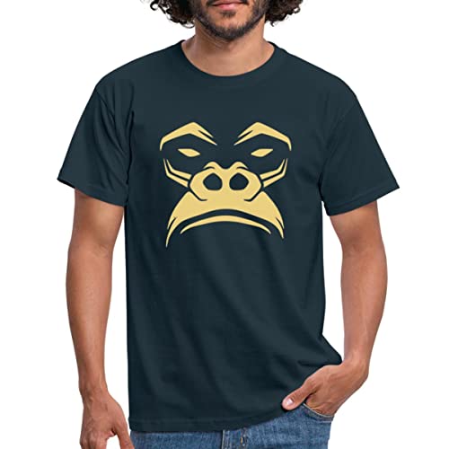 Spreadshirt Grumpy Gorilla Männer T-Shirt, XXL, Navy von Spreadshirt