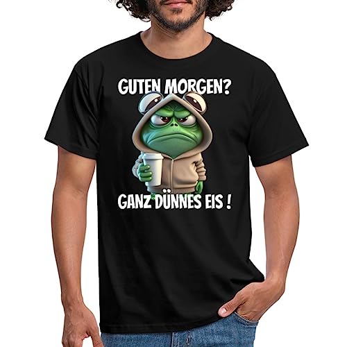 Spreadshirt Guten Morgen? Ganz Dünnes EIS Männer T-Shirt, 4XL, Schwarz von Spreadshirt