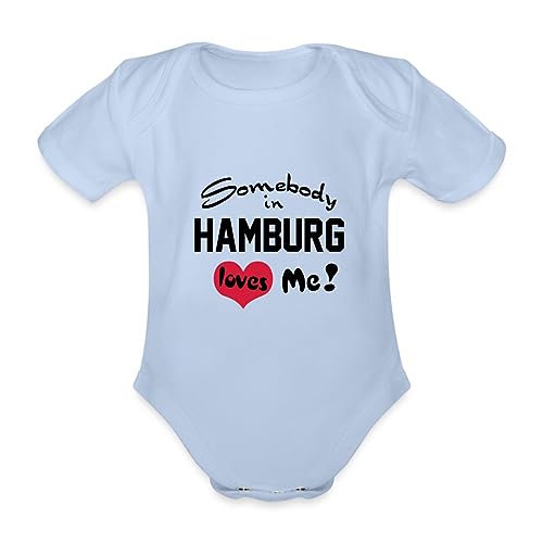 Spreadshirt Hamburg Baby Bio-Kurzarm-Body, 68 (3-6 M.), Sky von Spreadshirt