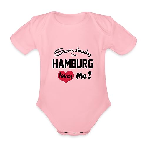 Spreadshirt Hamburg Baby Bio-Kurzarm-Body, 74 (6-9 M.), Hellrosa von Spreadshirt