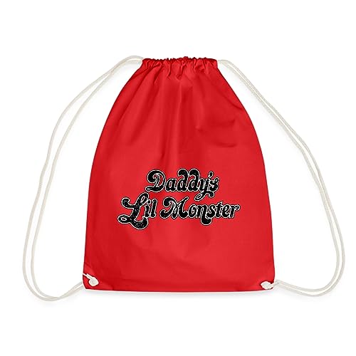 Spreadshirt Harley Quinn Daddy's Lil Monster Turnbeutel, One size, Rot von Spreadshirt