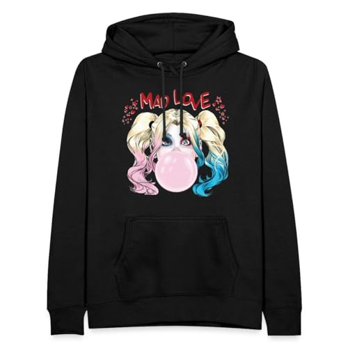 Spreadshirt Harley Quinn Mad Love Bubblegum Frauen Hoodie, XXL, Schwarz von Spreadshirt