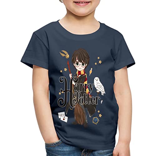 Spreadshirt Harry Potter Elemente Kinder Premium T-Shirt, 134/140 (8 Jahre), Navy von Spreadshirt