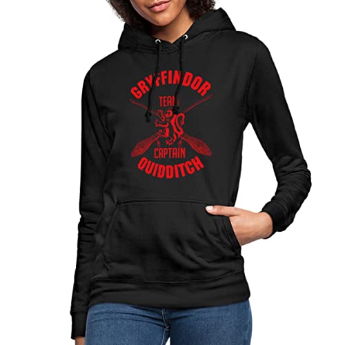 Spreadshirt Harry Potter Gryffindor Quidditch Team Captain Frauen Hoodie, S, Schwarz von Spreadshirt