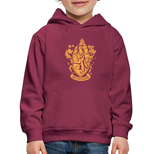 Spreadshirt Harry Potter Haus Gryffindor Wappen Logo Kinder Premium Hoodie, 134/146 (9-11 Jahre), Bordeaux von Spreadshirt