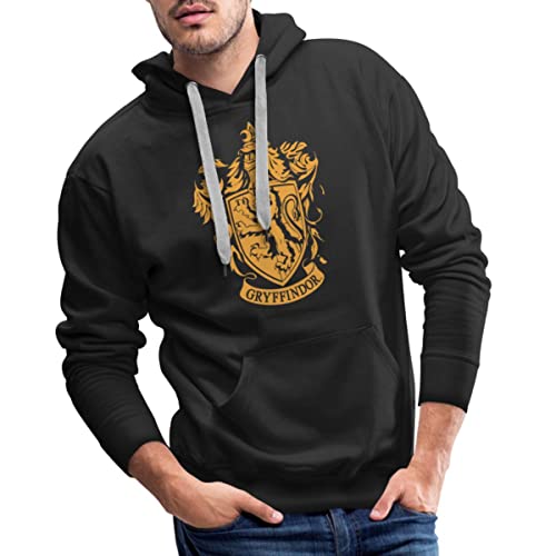 Spreadshirt Harry Potter Haus Gryffindor Wappen Logo Männer Premium Hoodie, 3XL, Schwarz von Spreadshirt