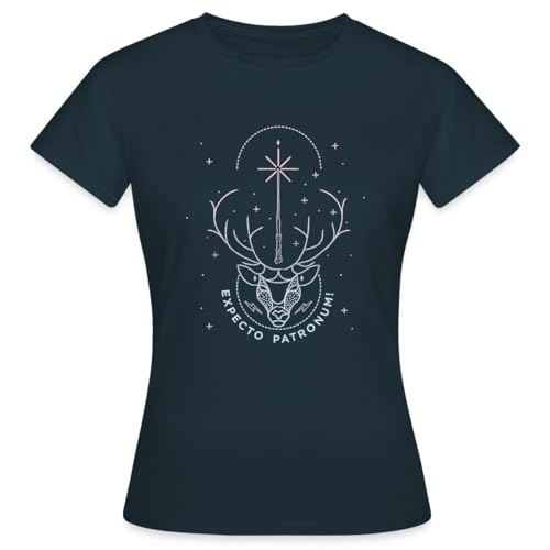 Spreadshirt Harry Potter Hirsch Expecto Patronum Frauen T-Shirt, L, Navy von Spreadshirt