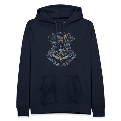 Spreadshirt Harry Potter Hogwarts Elemente Frauen Hoodie, M, Navy von Spreadshirt