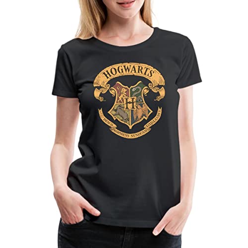 Spreadshirt Harry Potter Hogwarts Wappen Frauen Premium T-Shirt, XXL, Schwarz von Spreadshirt