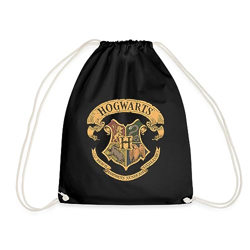 Spreadshirt Harry Potter Hogwarts Wappen Turnbeutel, One size, Schwarz von Spreadshirt