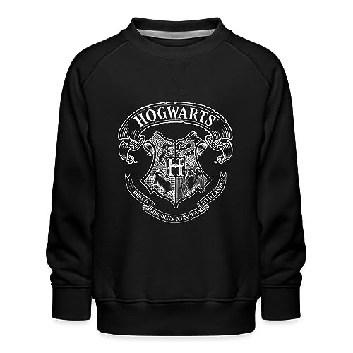 Spreadshirt Harry Potter Hogwarts Wappen Zeichnung Kinder Premium Pullover, 122/128 (7-8 Jahre), Schwarz von Spreadshirt
